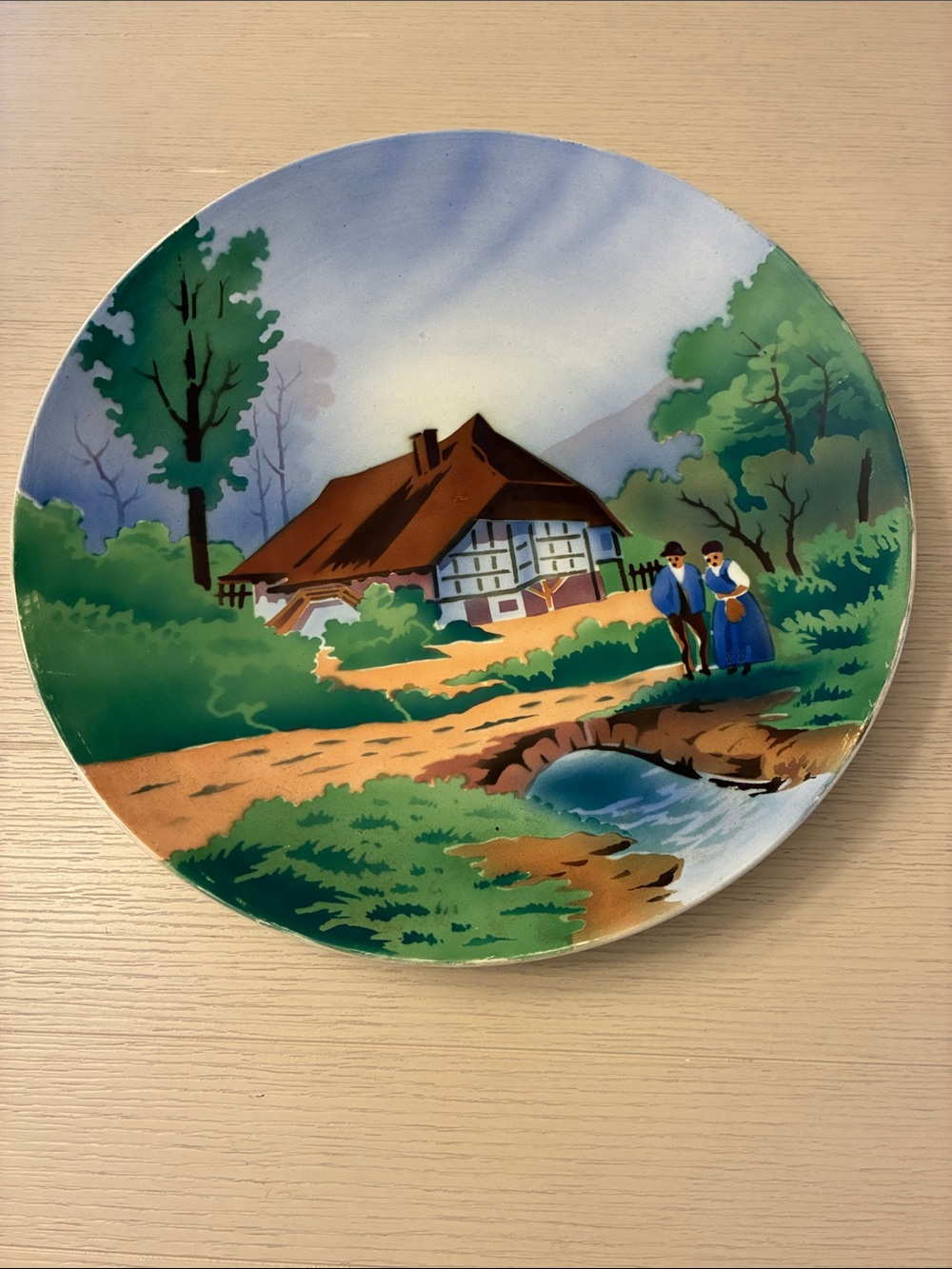 RARE Huge 15" Antique Villeroy & Boch
Wallerfangen Charger Plate - Saar Basin Er